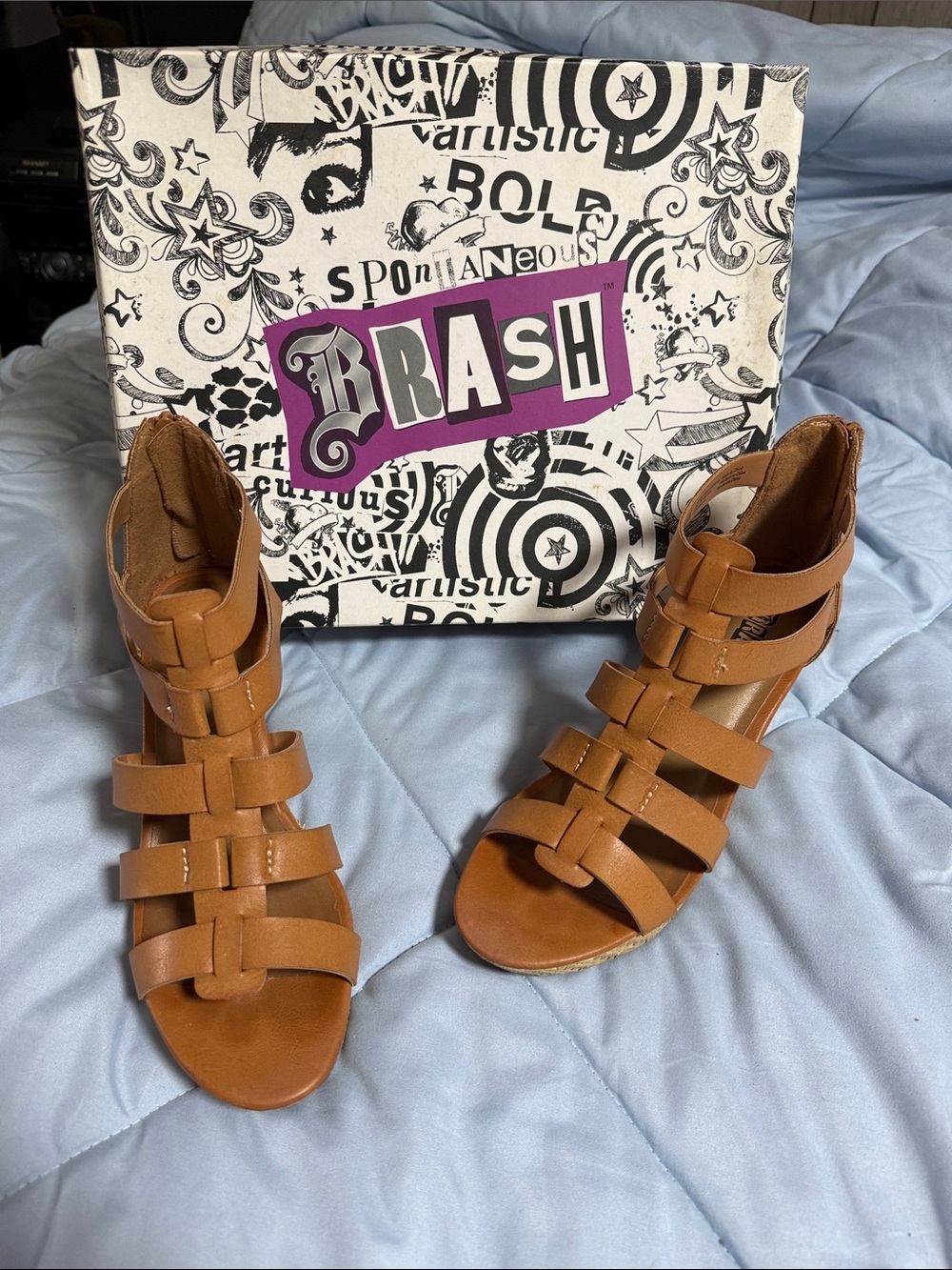 Brash Brown Strappy Gladiator Heels